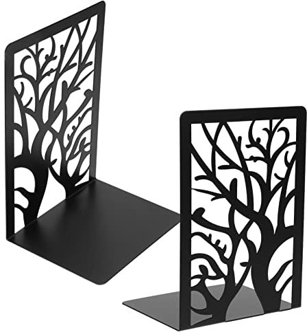 CANIGHT 2stücke Metall Buchstützen Mit Kreativem Baum-Design Dekorative Buchhalter Für Schreibtisch Büro Und Bibliothek Für Bücher Magazine Und Mehr