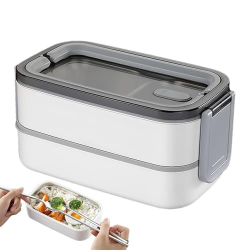 Peufcmi Contenitore termico per il pranzo, a 2 strati, con manico, insalatiera, a prova di perdite, per adulti, viaggi, snack, insalata