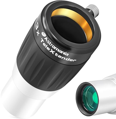Astromania Barlowlinse 3X 1,25 Zoll - 4-Elemente, mehrfach beschichtetes Metall TeleXtender für Teleskop - Premium Apochromatisches Design Teleskop Zubehör für Astronomische Fotografie