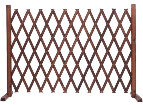 Solid Wood Expanding Fence Free Standing, Movable Garden Fence Screening, Wooden Expanding Trellis Indoor for Pet Dogs, Foldable Fence Panels for Outdoors Yard 200x70cm (1x200x70cm)