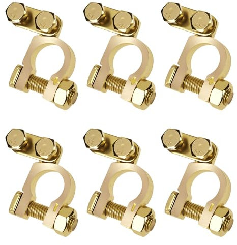 XTDMJ Morsetti a batteria, 3 paia di connettori universali, morsetti per batteria in rame, morsetti per batteria da 12 V e 24 V