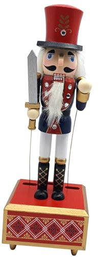 Zkydhbd Casse-noisette de Noël en bois - Soldat - Décoration debout pour boîte à musique de Noël
