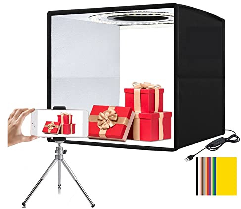 Lightbox 20cm 25cm 30cm 40cm Light Box Mini Fotostudio Box Fotografie Licht Studio Shooting Zelt Box Kit & 6 Kulissen Für die Studiofotografie(30 cm Black)