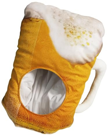 Fyrdyn Cappello Morbido Boccale Birra - Copricapo Costume Boccale Birra Divertente Per Adulti,Accessorio Testa Leggero Cosplay Per Foto Feste In Maschera Eventi a Tema Halloween Oktoberfest Fotografia