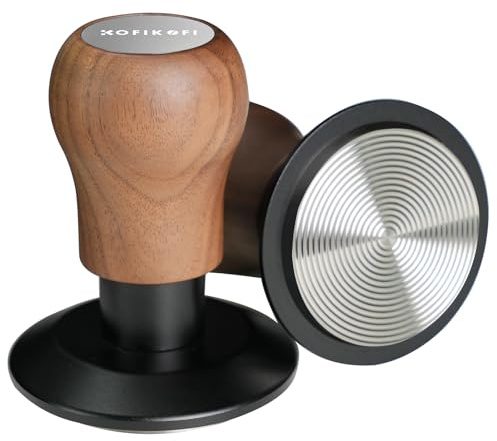 KOFIKOFI 58mm Kaffee Tamper mit 3 federbelasteten 30lbs Anpressdruck Kaffeemehlpresser Base Ripple Kaffee Tamper 304 Edelstahl kaffeestampfer mit Sound Feedback, Espresso Zubehör für 58mm Siebträger