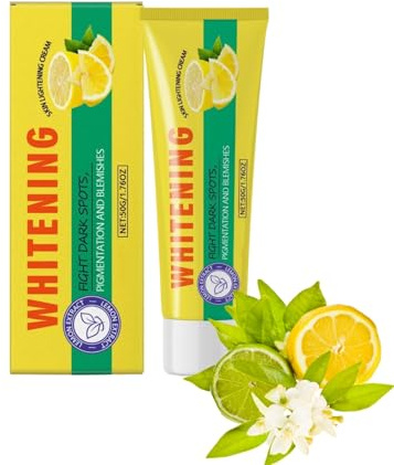 Lemon Vitamin C Body Cream mit Bio-Zitronenöl & Hyaluron - Aufhellende Körperlotion für Strahlende Haut, Nicht Fettende Pflege für Trockene Hautstellen (1)