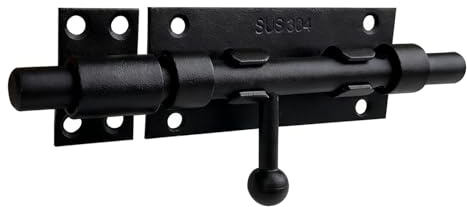 CHALVIOR Pestillo de Inoxidable 304, 160mm Cerrojo Puerta Exterior Cerradura de Perno de Puerta con Agujero Candado, Pestillo Sólido Deslizante para portón, Puertas de Garaje, Jardín