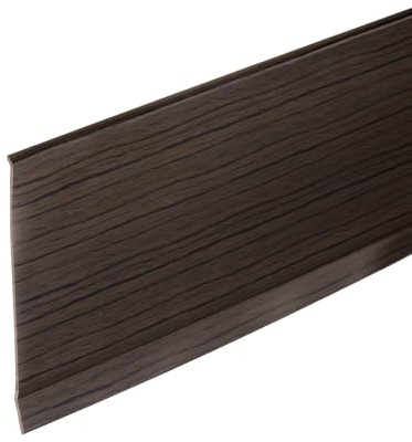 QUARKZMAN 15ft x 4 Plinthe Adhésive Souple Moulure Plinthe, Auto-Adhésif PVC Plinthe Murale Cornière Plinthes pour Murs Angle, Grain de Bois Noyer Noir