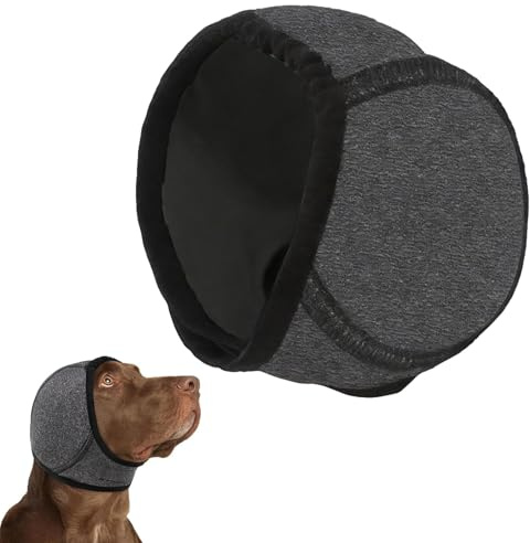GHEART Gehörschutz Hund, Ohrenschutz Hund, Hunde Ohrenschützer Mit Geräuschunterdrückung, Elastischer Gehörschutz Für Hunde - Für Geräuschblockierung, Beruhigung, Winter, Baden, Trocknen, Grau (M)