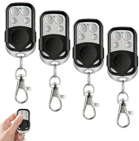 433.92 MHz Telecommande Universelle Portail, 4 Pièces Telecommande Portail Universelle, Bip Portail Universelle Sans Fil à 4 Boutons, TéléCommande Portail Universelle, Telecommande Porte de Garage