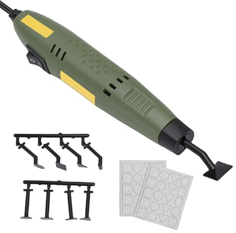 Fabater 12V 8000rpm Mini Pen Sander, Ergonomic Grip Power Sander med 8 Ersättningshuvuden och 2 Sandpapper, för Träpolering Rengöring Av Metallytor Gör-det-själv-slipning (EU)