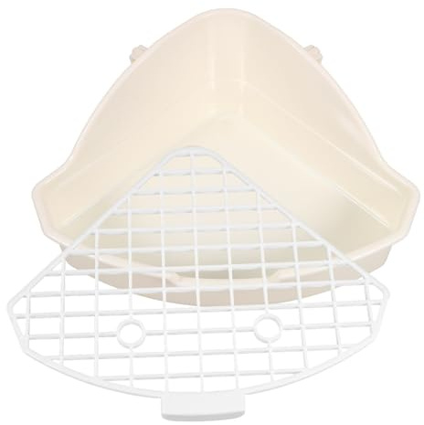Toyvian Dreieckige Kaninchentoilette aus Abs mit Anti Leck und Waschbar Funktion für Kleintiere Wie Kaninchen und Hamster im Küchen oder Verandabereich