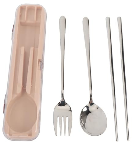 FLEXMAN Ustensiles Voyage avec Étui, 4 Pièces Couverts Voyage Portables en Acier Inoxydable, Ensemble Couverts Portables Réutilisables, Boîte à Déjeuner pour le Travail Camping