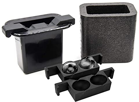 Malayas - Ice Cube Trays,Black Silicone Giant Ice Ball Cube Maker Use for Whiskey Particles,Clear Ice Ball Maker with Non-Spill Lid,Best for Freezer,Water,Whiskey,Cocktail and Other Drink