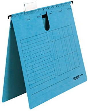 Original Falken 25er Pack Hängehefter UniReg. Made in Germany. Kaufmännische Heftung, aus Recycling-Karton für DIN A4 blau Blauer Engel ideal für die lose Blatt-Ablage im Büro und der Behörde