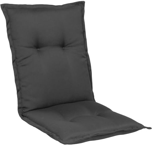 Homeoutfit24 Gartenstuhlauflagen Niedriglehner - 1er Set– Extra Dick 8 cm – Oeko-TEX – UV-beständig – Anthrazit – Made in EU – Outdoor Auflagen für Gartenstühle