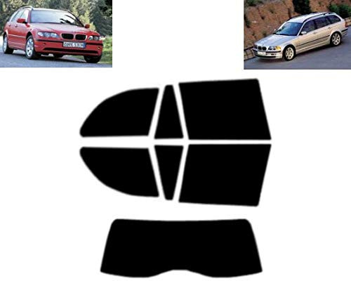 Tintcom.com Passgenaue Tönungsfolie für 3er E46 5-Türen Kombi 1999-2005 Heck/Seitenscheiben (05% Tiefschwarz)