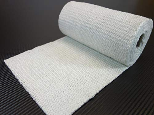 Schlauchland 10m Keramik Hitzeschutzband 200mm Weiss 1200°C *** Auspuffband Thermoband Krümmerband Heat Wrap Basaltfaser Isolierband