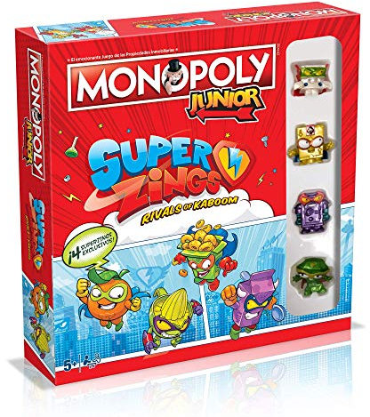 WINNING MOVES Monopoly Junior SuperZings Brettspiel (spanische Version)