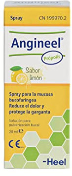 Heel - Angineel Própolis en Spray, Con Própolis, Aloe Vera, Ácido Hialurónico y Zanthoxylum, Protege y Alivia la Irritación y el Dolor de Garganta, Calma el Picor y Sequedad, Sabor Limón - 20 ml