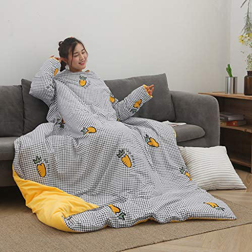 VOCD Decke Mit Ärmeln, Lazy Quilt Für Erwachsene Frauen, Plüschüberwurf Für Couch, Sofa Home Nap, Winter Warm Gewaschene Tragbare Quiltdecke