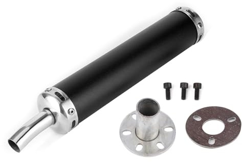 Qqmora Silencieux d'échappement en Acier Inoxydable Silencieux d'échappement supérieur Professionnel pour Temps pour Votre véhicule(Black), système d'échappement