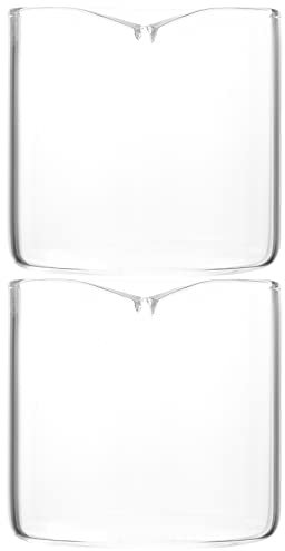 Cabilock 2 Stück Milchkännchen Glaskanne Sahnekanne Milchkanne Sauciere Kaffeetasse Glas Tasse mit Ausgießer Milch Aufschäumen Krug für Sahne Sauce Kaffee, Transparent, V7Y06F9VEIQ17B8U5704X6A