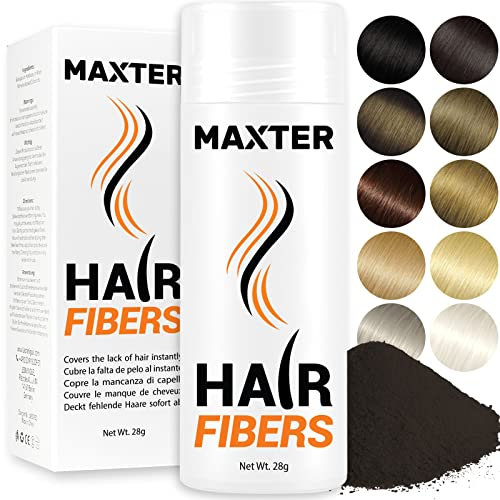 Maxter FIBRAS CAPILARES Castaño Oscuro - Microfibras Capilares de Algodón en Polvo 100% Natural para Disimular Calvicie y Alopecia al Instante - Fibra Capilar Hombre y Mujer - Hair Fibers