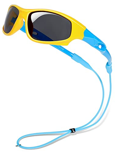 Hifot Gafas de Sol Bebe Niño Niña Gafas Sol polarizadas de Goma Suaves de Deportes Gafas de Sol Infantiles UV400 100% protección Rayos