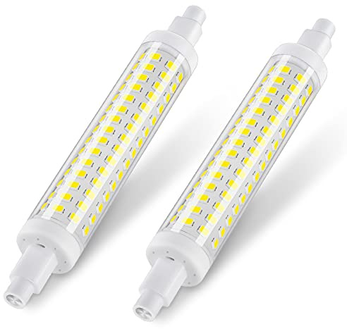 DiCUNO R7S 118mm LED Linear Bulb, 10W=125W, Cool White 6000K, 1300LM 2Pcs | Double Ended J118 Light Bulb, Non-dimmable, 360° Beam Angle, for Ceiling Reflector Floodlight Lamp