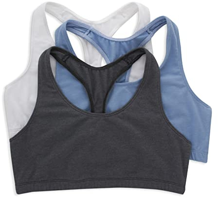 Hanes BH, ogenomskinlig (3-pack), Vit/jeansjacka/himmelsgrå Heather, XXL