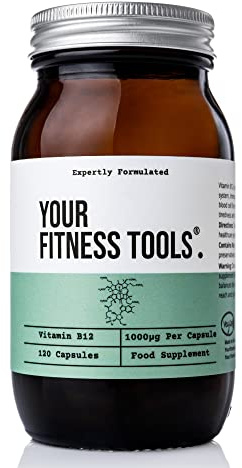 Your Fitness Tools Vegan Vitamin B12 1000MCG | 120 x Methylcobalamin Vegan B12 Vitamin Capsules | High Strength Tablets | Contribute to The Reduction of Tiredness & Fatigue | Made in The UK
