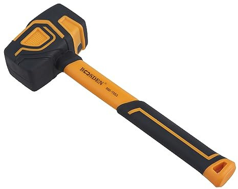 BOOSDEN Rubber Mallet, 20 oz Rubber Mallet Hammer, Rubber Hammer with Hook, Mallet Hammer with Solid Head & Ergonomic Grip Handle, Soft Face Hammer, No Damage for Flooring, Woodworking and Camping
