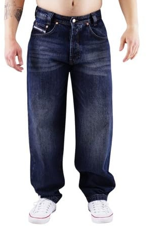 PICALDI Jeans da uomo Zicco 471 – Relaxed Tapered Fit con cavallo profondo – ampio taglio a carota con gamba facile – Jeans denim per streetwear, skater, stile hip hop – look urbano a 5 tasche