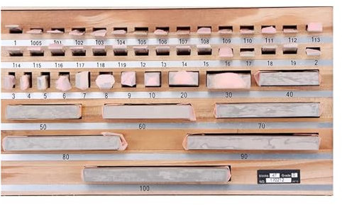 FUNTLY endmaße Set Blocklehre, 47 Stück/Set, 1 Klasse 0, Inspektionsblocklehre, Messschieber, Werkzeugblock (Color : 1 Grade)