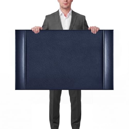 Saysurey Schreibtischunterlage aus Leder, 76,2 x 45,7 cm, Leder-Schreibunterlage mit Seitenschienen, Executive-Leder-Schreibtischunterlage für Büro, Zuhause, Arbeitsplatz, Schreibtisch, Schreibfläche