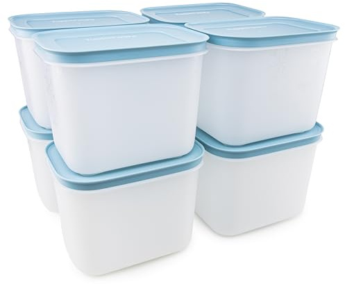 Tupperware Eis-Kristall Gefrierbehälter rauchblau 8x 1,1 L Lebensmittelaufbewahrung für Kühlschrank und Eisfach