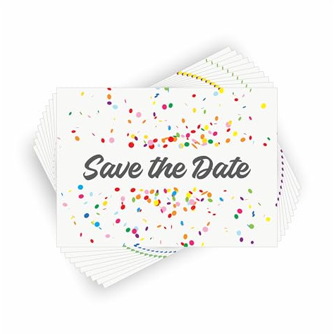 zartbesaitet.com Schöne Produkte aus Papier Ankündigung I Save the Date - Konfetti I 10 Karten I Geburtstag Jugendweihe Jubiläum
