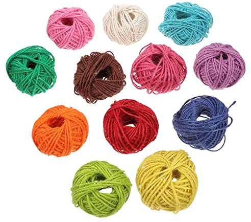 BESTonZON 12 Rollos Cordel De Colores Cuerda Decorativa Decoración De Manos Cuerda Artesanal Hecha a Mano Accesorios De Natividad Decoraciones Cuerda De Cáñamo Bola De Cáñamo