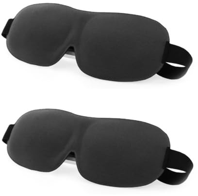 Schlafmaske für Männer & Frauen,2 Stück 3D Schlafbrille Nachtmaske, Memory Schaum Augenabdeckung,Sehr Weich Augenmaske Nachtmaske,Absolute Dunkelheit Augenmaske