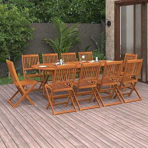 ARKEM 11-TLG. Garten-Essgruppe GartenmöBel FüR DraußEn Essgruppe Mit StüHlen Sitzgarnitur Garten Gartentisch Set Massivholz Akazie 3086977