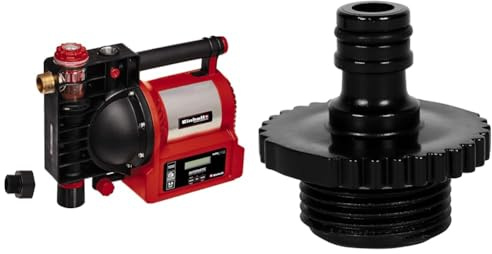 Einhell Hauswasserautomat GE-AW 1246 N FS & Einhell Adapter 33,3 mm AG (Pumpen-Zubehör, passend für 33,3 mm / 1 Zoll Pumpen-Innengewinde, zum Anschluss eines Gartenschlauchs)