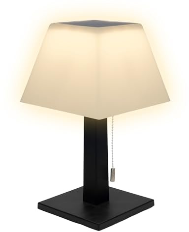 Spetebo 2in1 Solar und Akku Tischleuchte, 28 cm, LED, warm weiß | 3 Helligkeitsstufen, Für Außen und Innen, Wiederaufladbar, Deko Beleuchtung