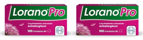 Lorano®Pro 5 mg bei Allergie – Keine Allergietablette ist stärker* | 2x100 St| Die Allergietabletten für alle Heuschnupfen-Symptome | Macht nicht schläfrig***