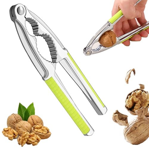 Viechoes Schiaccianoci,Multifunzione Schiaccianoci Acciaio Inox,Schiaccianoci Clip con Manico in Silicone,Clip Nut Sheller Tool per Tutti i Tipi di Noci, Cracker di Aragosta Cracker di Granchio