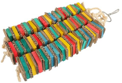 Toddmomy Buntes Holzspielzeug Für Vögel Kauspielzeug Mit Mehrfachen Naturholzblöcken Für Papageien Und Andere Käfigvögel Sicher Und Langlebig Für Stundenlangen Spielspaß