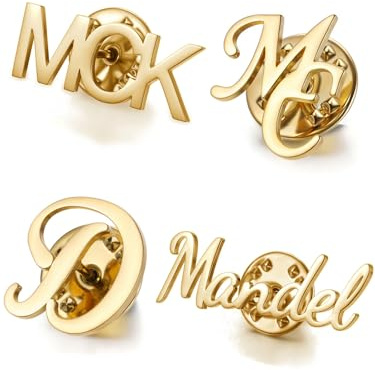 Zysta Name Brosche Personalisierte Edelstahl Silber/Gold Anstecknadeln Namensschild Trendiges Accessoire für Damen Herren