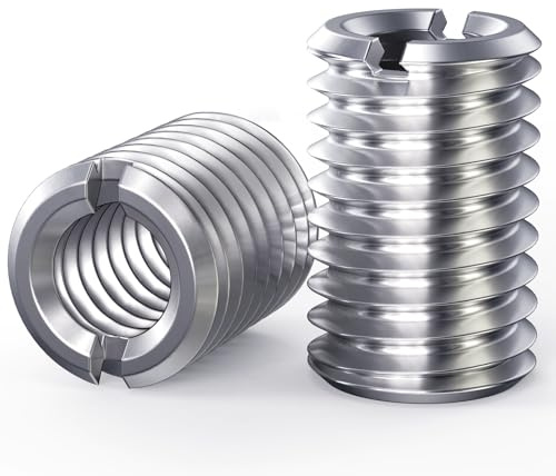HOLMOL 20 Stück Gewindeeinsatz, 15mm Gewindehülse Reduziermuttern M10 auf M6, Edelstahl Gewindeeinsätze Reduziermuttern, Gewindeadapter M10 M6 für Möbel Automobile