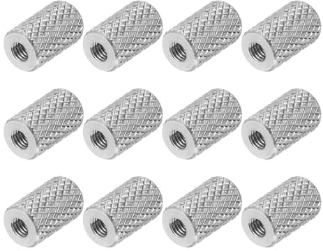 PATIKIL M3 Round Connector Nuts, 12 Pcs 0.24OD x 0.39H 304 Stainless Steel Round Knurled Thumb Coupling Nut Sleeve Threaded Rod Bar Stud Tube Hardware Fastener for Camera Lamp Bracket