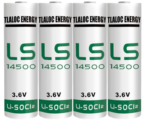 tlaloc energy ER14505 Battery for Water Electricity Gas Meter PLC Facility Equipment ER14505 AA 3.6V 2700mAh Lithium Battery Li-SOCL₂ Non-Rechargeable LS14500 Batteries（4 Pack）